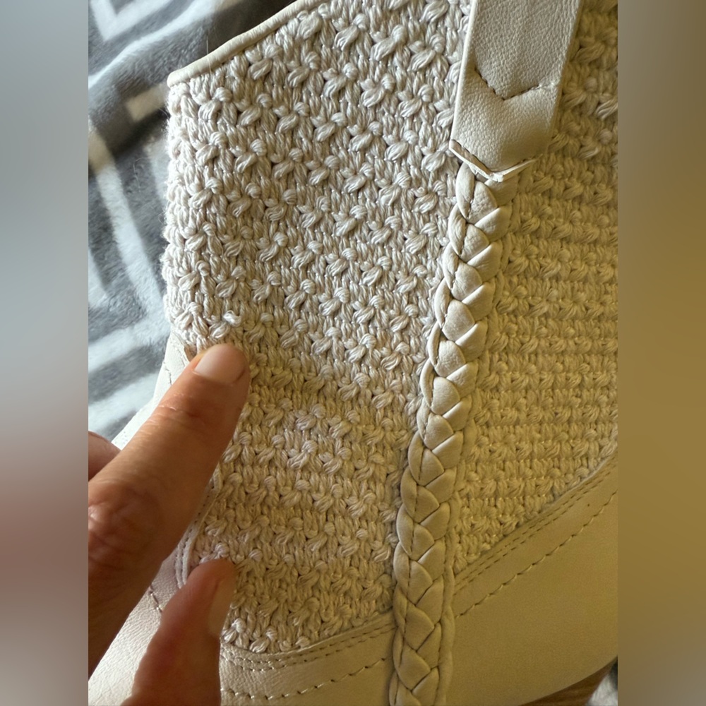 Dolce Vita Koolson like Laci Western Boot Cream White Size 9 Braid Pattern - Picture 5 of 8